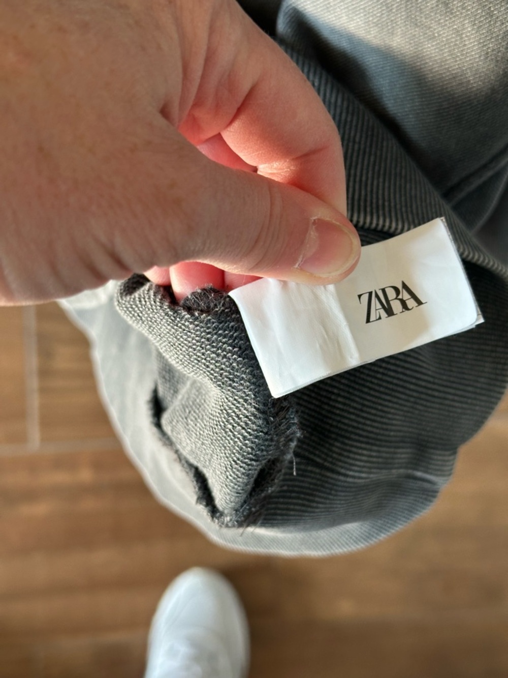 Oversized ZARA Sweatshirt Washed Grey Cotton Semi Crop Boxy Relaxed Pullover - Picture 7 of 7
